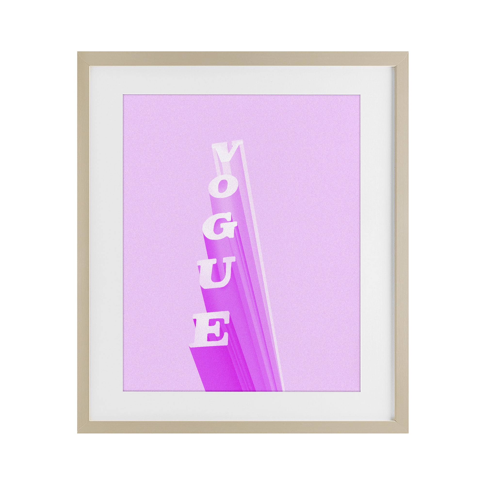 Stupell Industries Pink Vertical Glam Lettering Birch Framed Print Under Glass, design by Ziwei Li