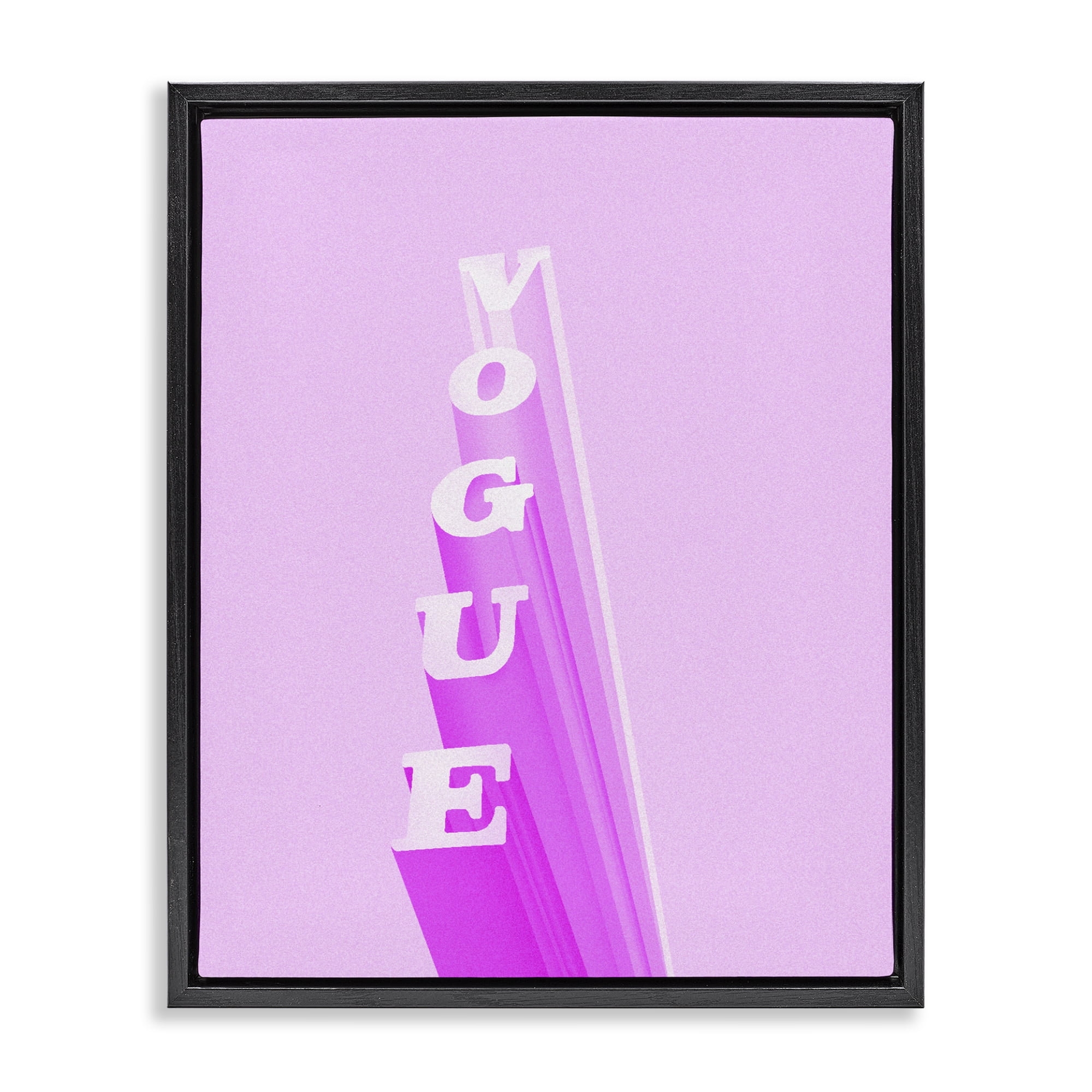 Stupell Industries Pink Vertical Glam Lettering Black Framed Floater Canvas Wall Art, design by Ziwei Li