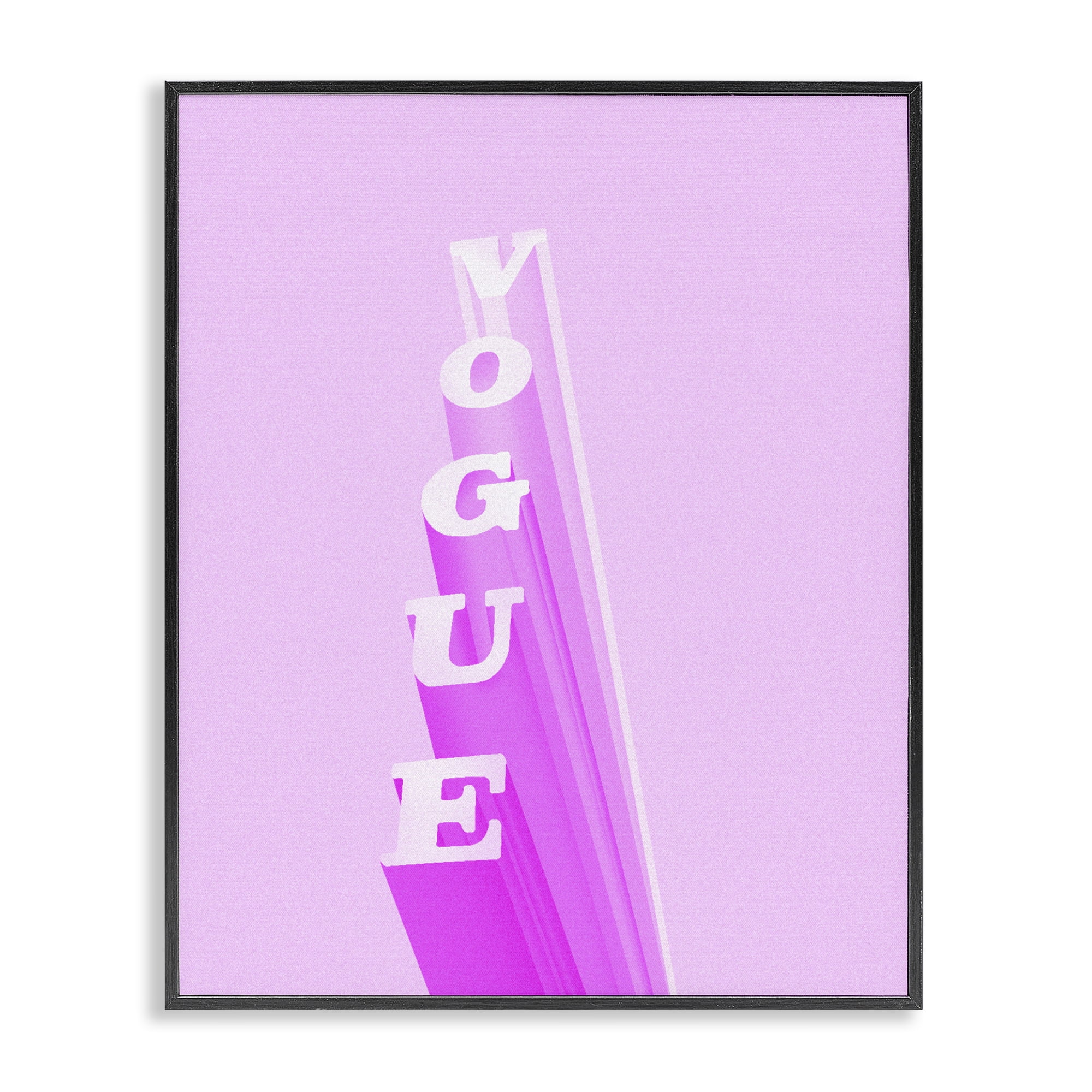 Stupell Industries Pink Vertical Glam Lettering Black Framed Giclee Art, design by Ziwei Li