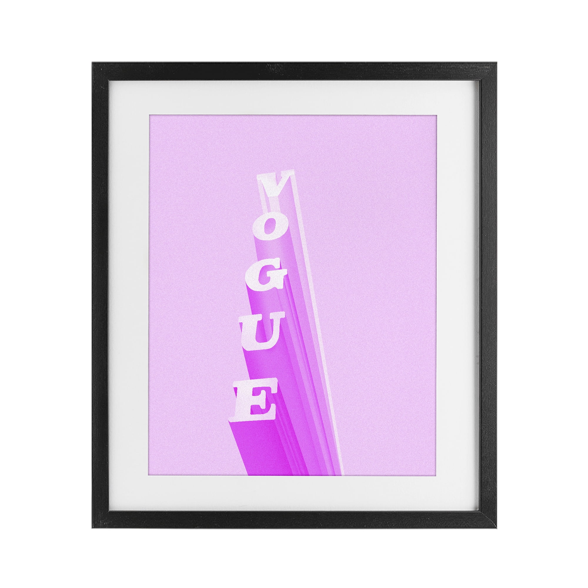 Stupell Industries Pink Vertical Glam Lettering Black Framed Print Under Glass, design by Ziwei Li