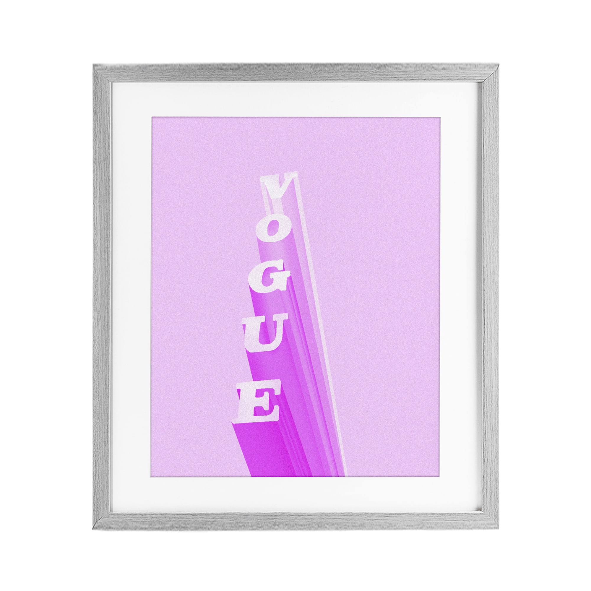 Stupell Industries Pink Vertical Glam Lettering Gray Framed Print Under Glass, design by Ziwei Li