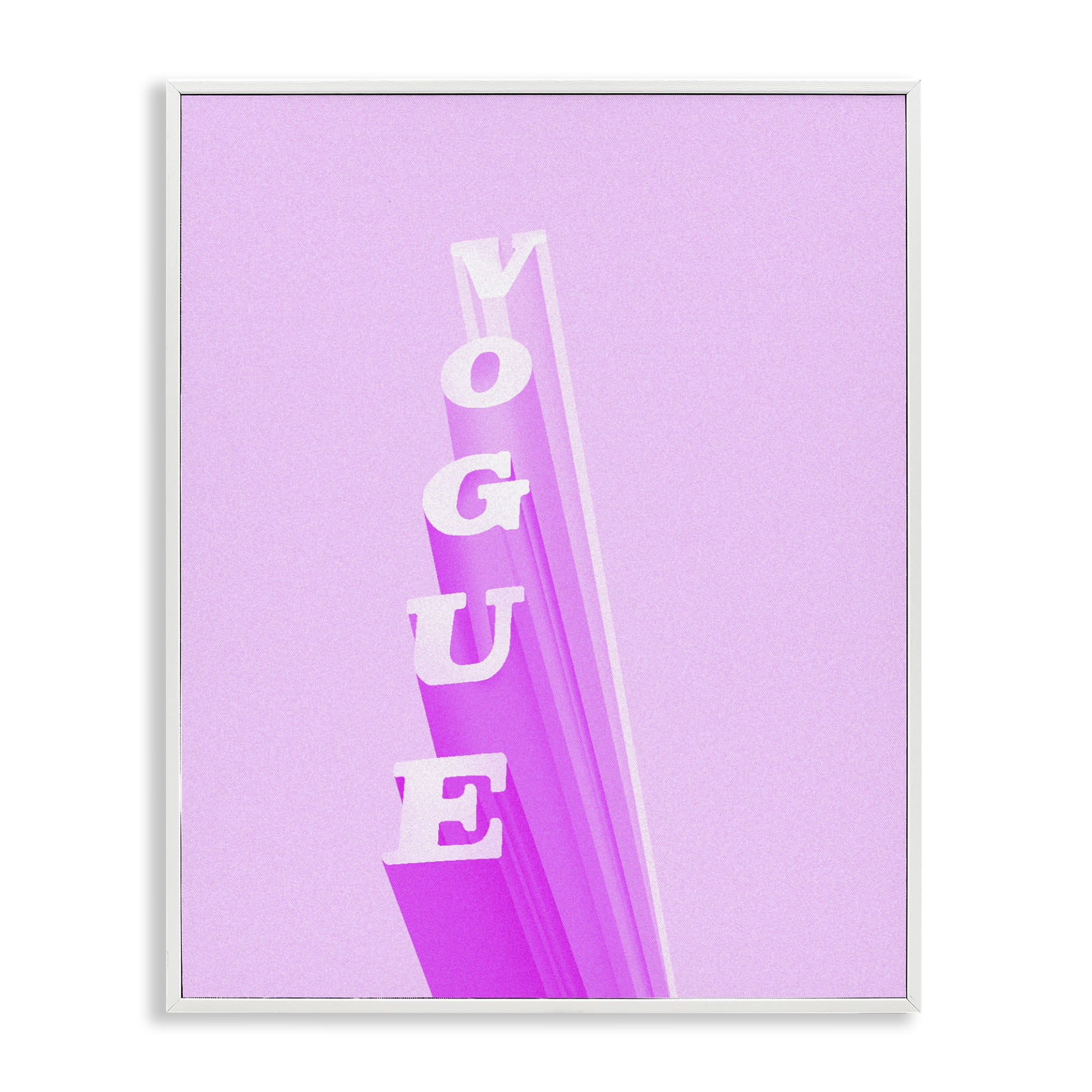 Stupell Industries Pink Vertical Glam Lettering White Framed Giclee Art, design by Ziwei Li