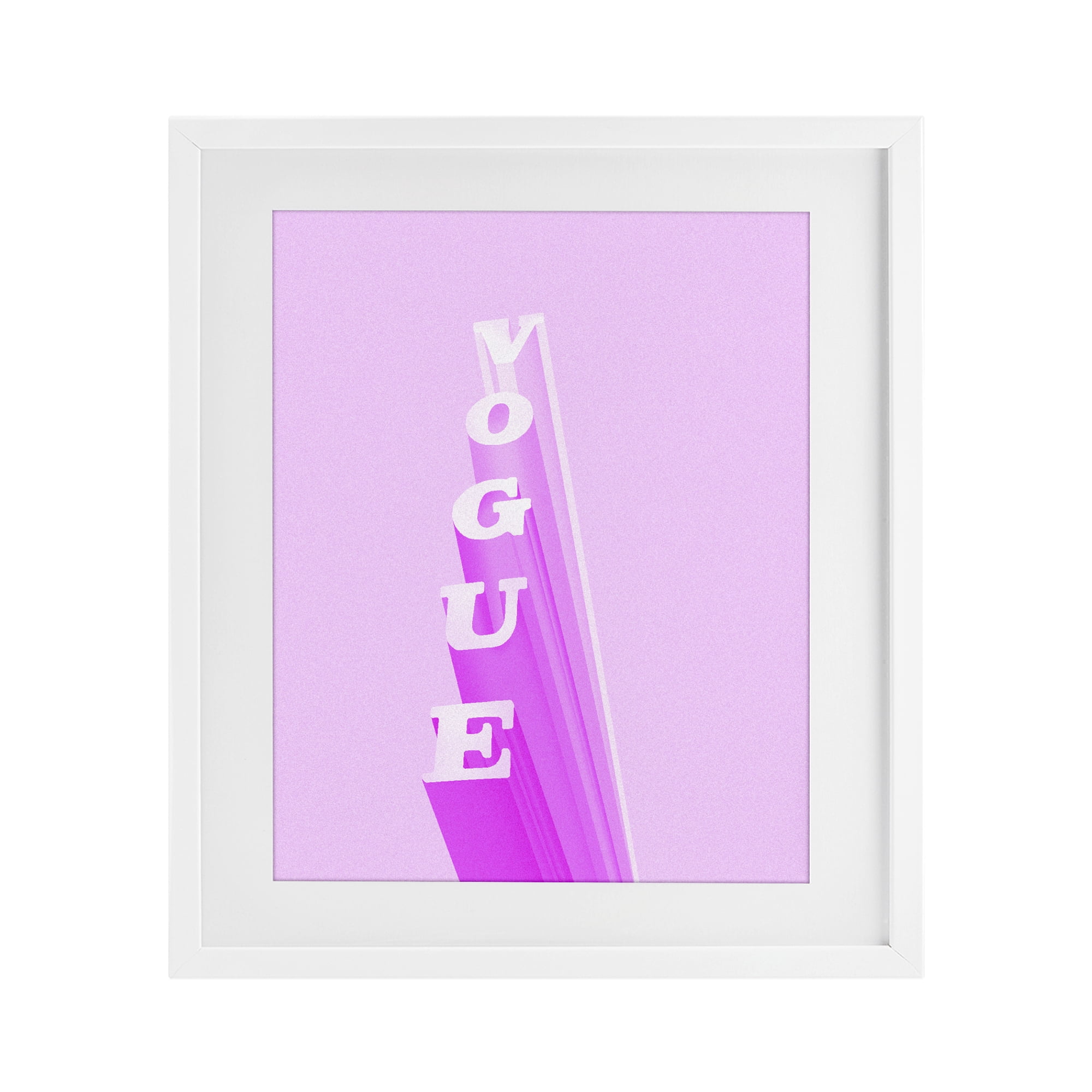 Stupell Industries Pink Vertical Glam Lettering White Framed Print Under Glass, design by Ziwei Li