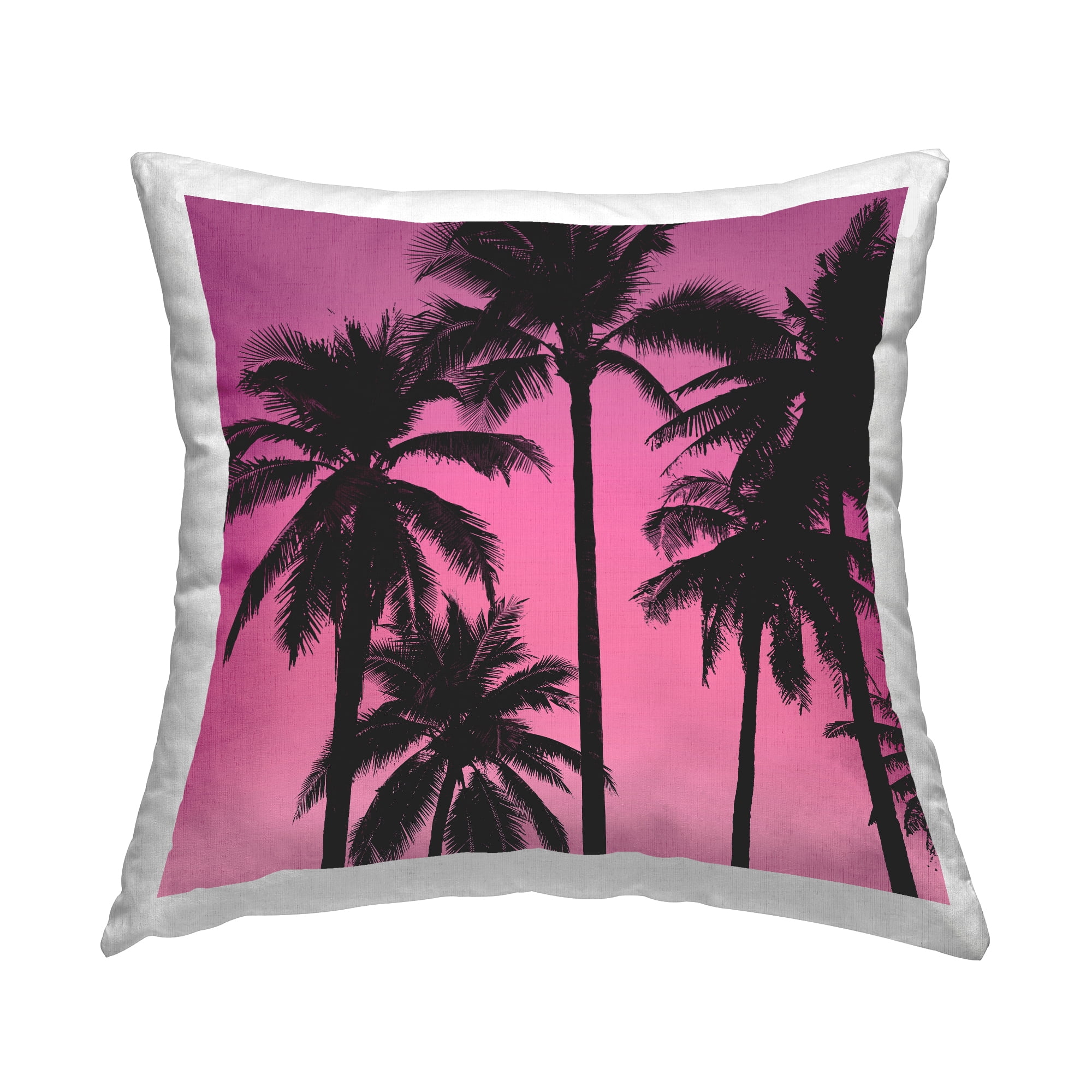 Stupell Industries Pink Vivid Sunrise Palm Trees Printed Throw Pillow Design by Mia Jensen