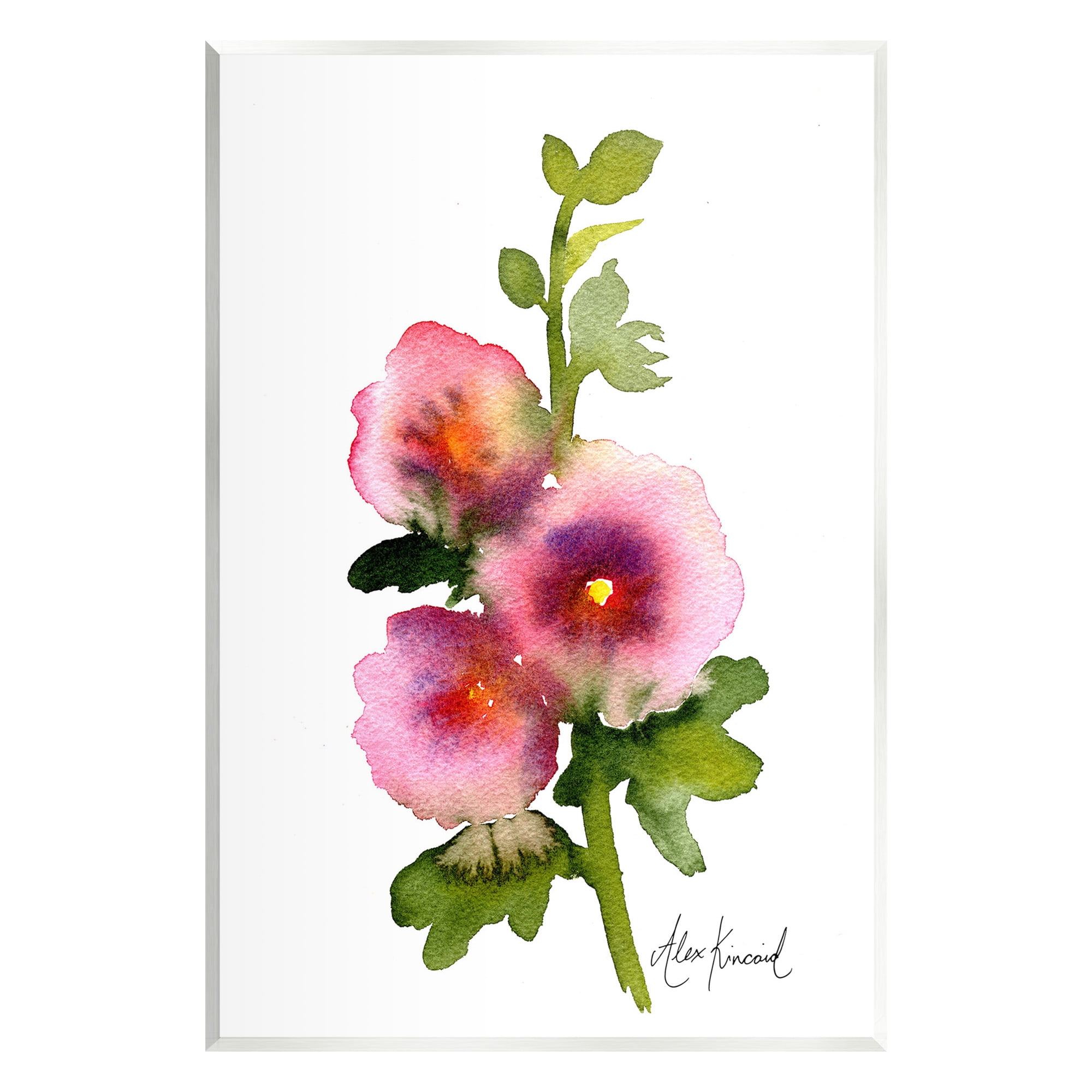 Stupell Industries Pink Watercolor Flowers Botanical & Floral Painting Unframed Art Print Wall Art, 10 x 15