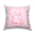 thumbnail image 1 of Stupell Industries Pink What I Want Cat Decorative Printed Throw Pillow, 18 x 18, 1 of 8