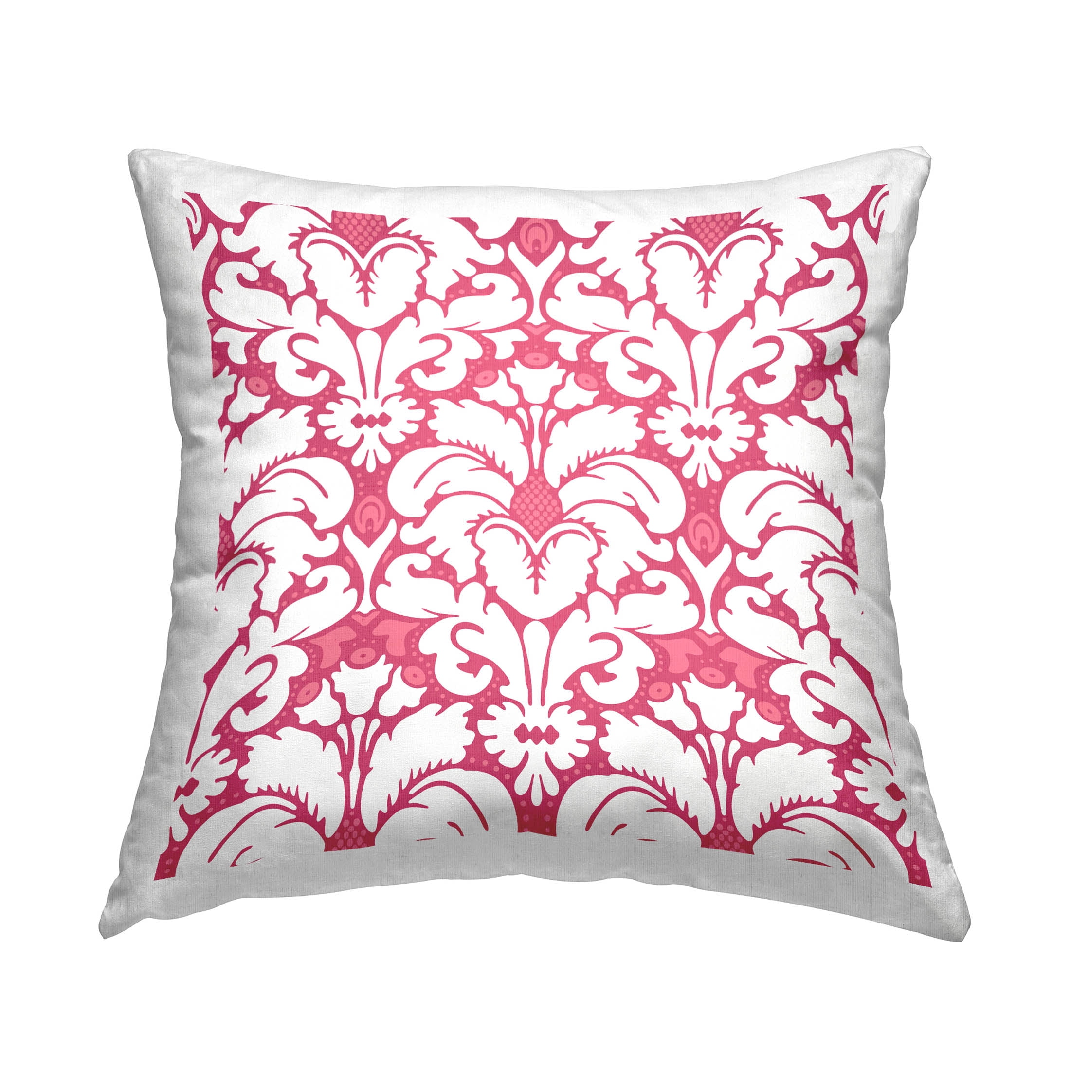 Stupell Industries Pink White Brocade Pattern Printed Throw Pillow Design by George Tygert