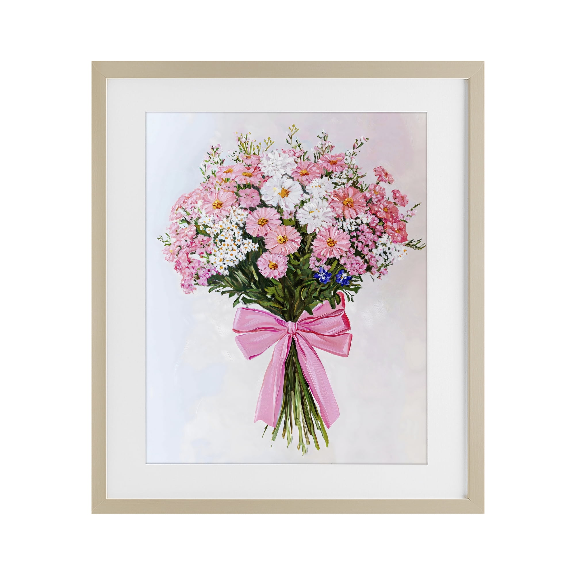 Stupell Industries Pink & White Tied Flower Bouquet Birch Framed Print Under Glass, design by The Prints Vibe