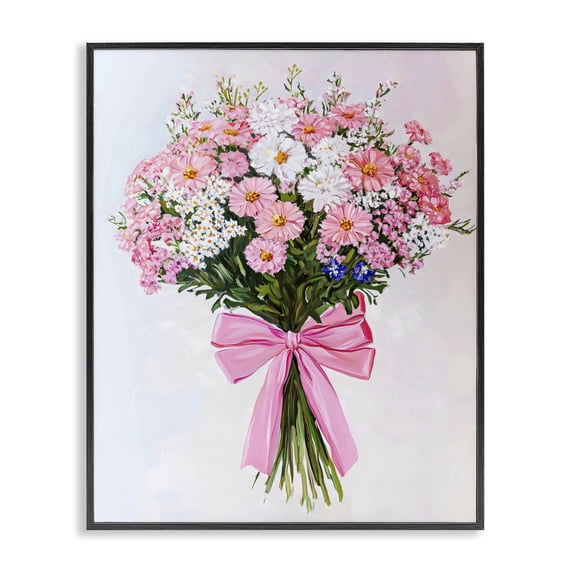 Stupell Industries Cottage Pink & White Tied Flower Bouquet Black Framed Giclee Art, 11 x 14, by The Prints Vibe