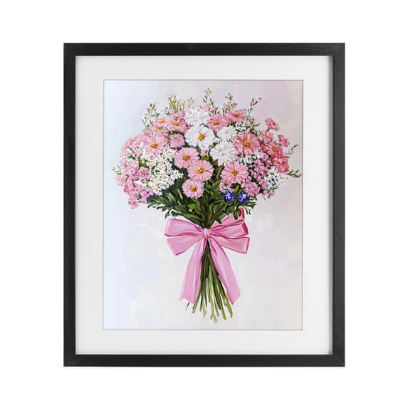 Stupell Industries Cottage Pink & White Tied Flower Bouquet Black Framed Print Under Glass, 13 x 16, by The Prints Vibe