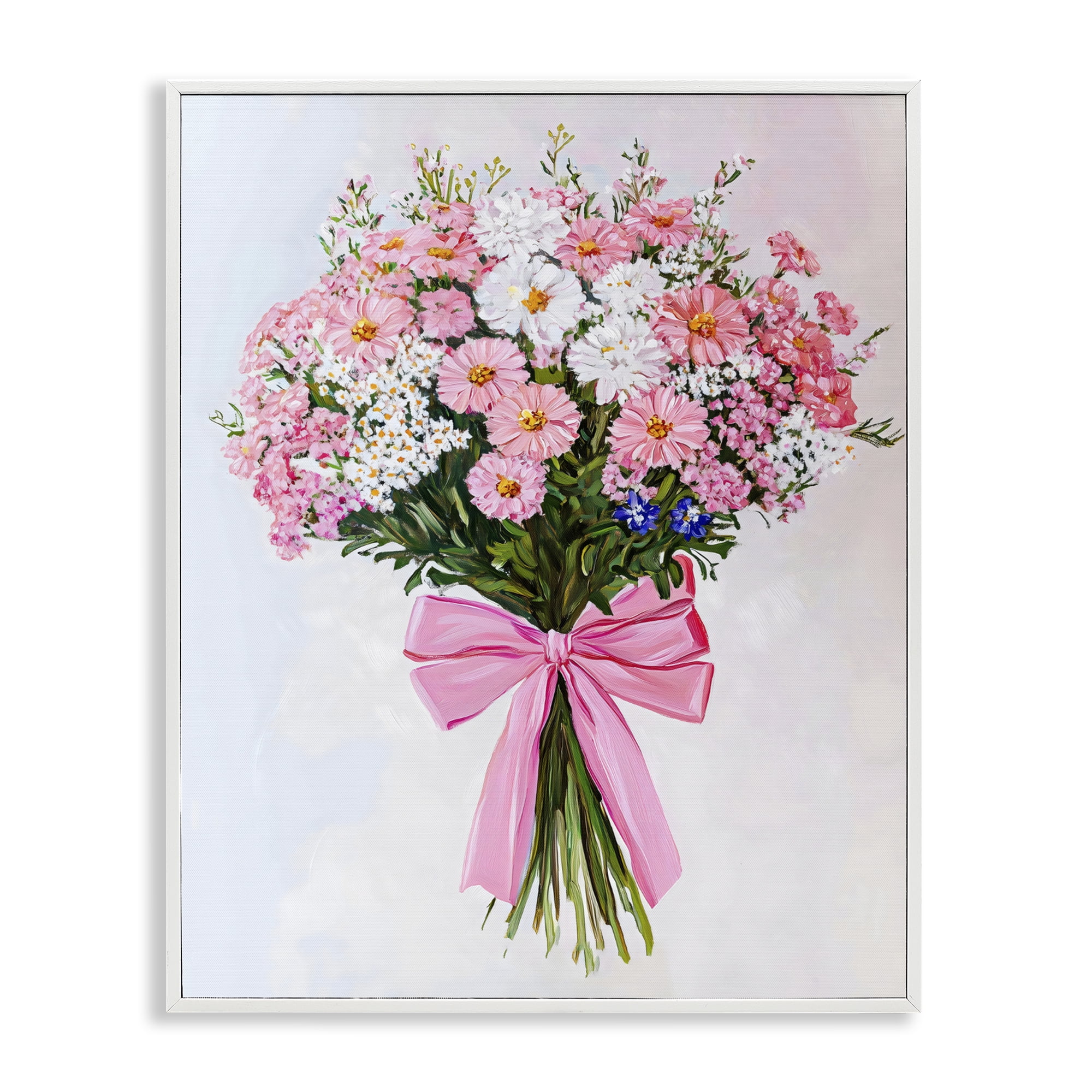 Stupell Industries Pink & White Tied Flower Bouquet White Framed Giclee Art, design by The Prints Vibe