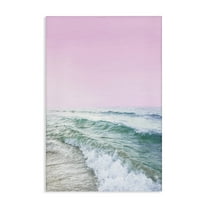 Stupell Industries Pink Winter Sea Coastal Photography Gallery Wrapped Canvas Art Print Wall Art, 16 x 24