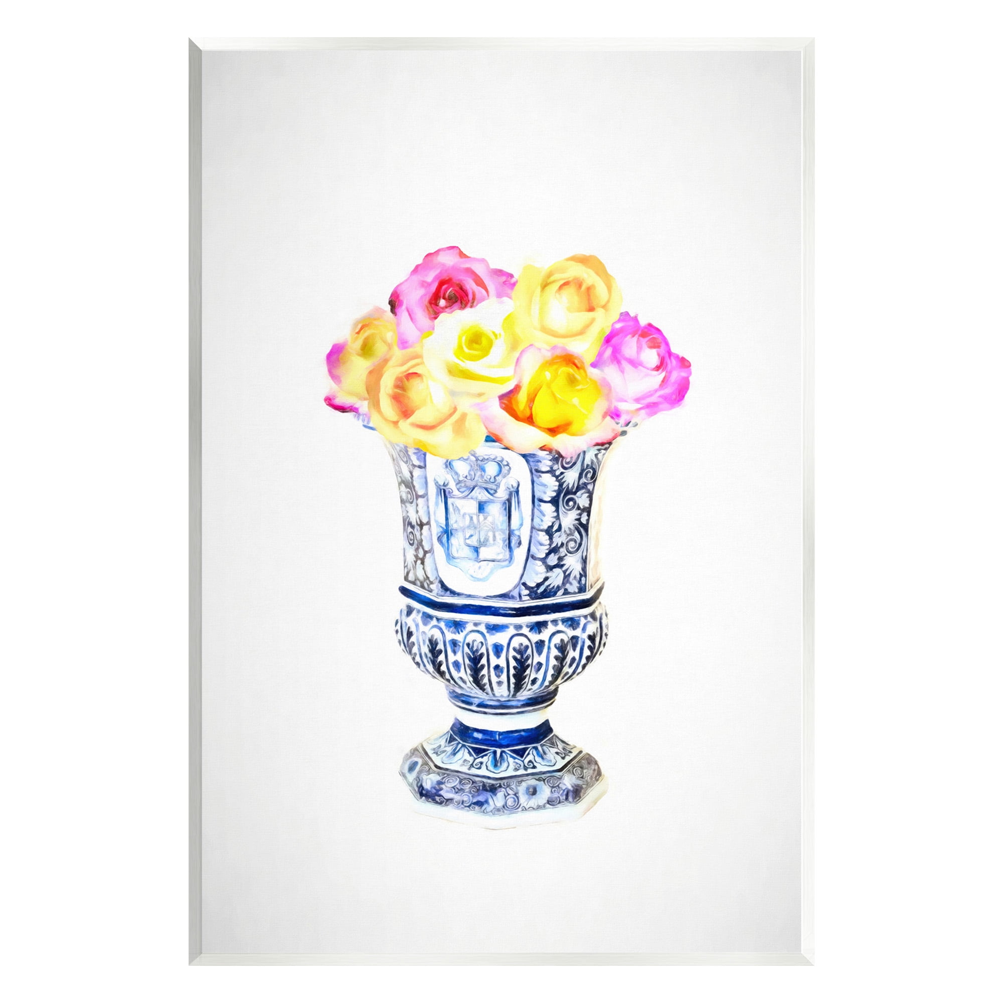 Stupell Industries Pink & Yellow Bouquet Botanical & Floral Painting Unframed Art Print Wall Art, 13 x 19