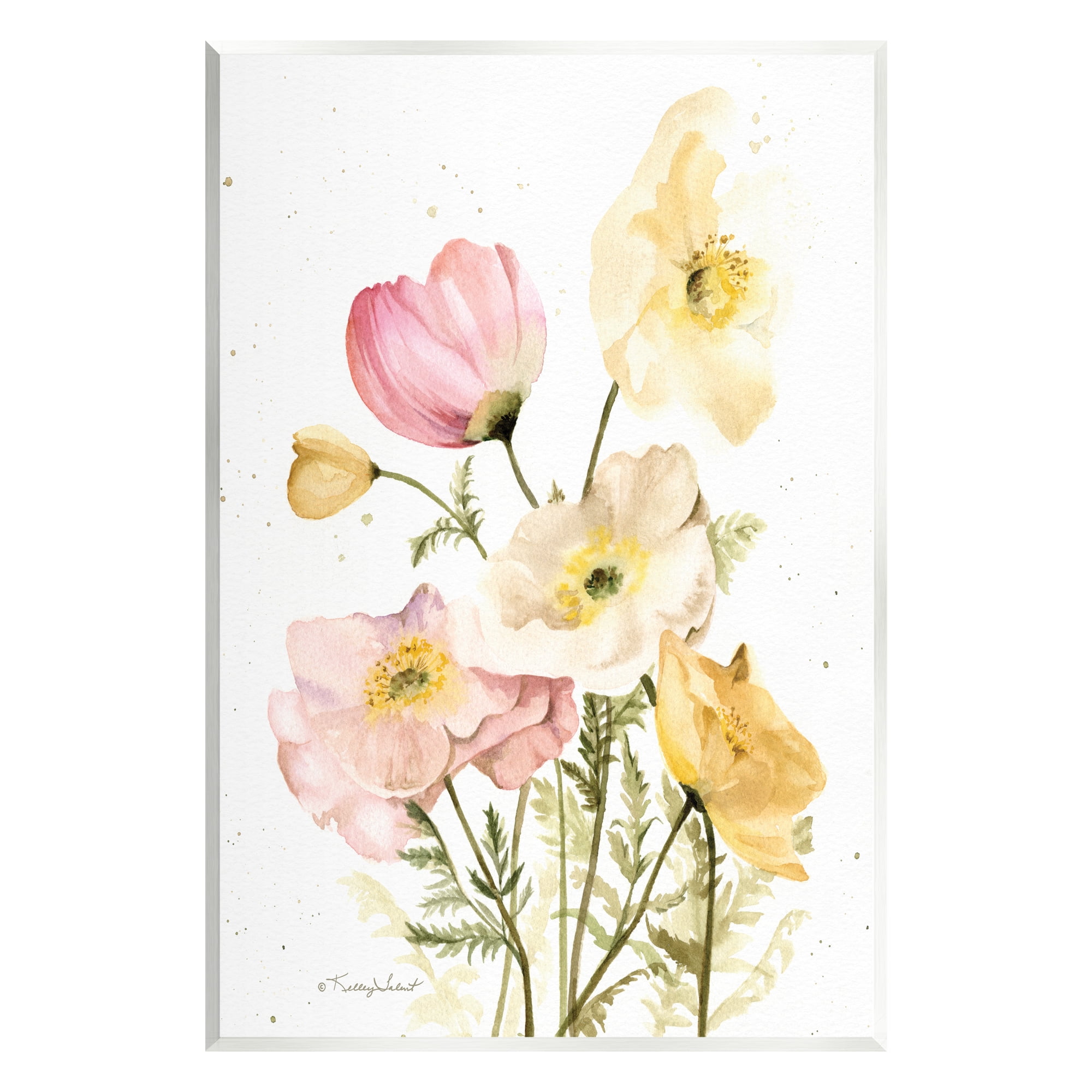 Stupell Industries Pink & Yellow Florals Botanical & Floral Painting Unframed Art Print Wall Art, 10 x 15