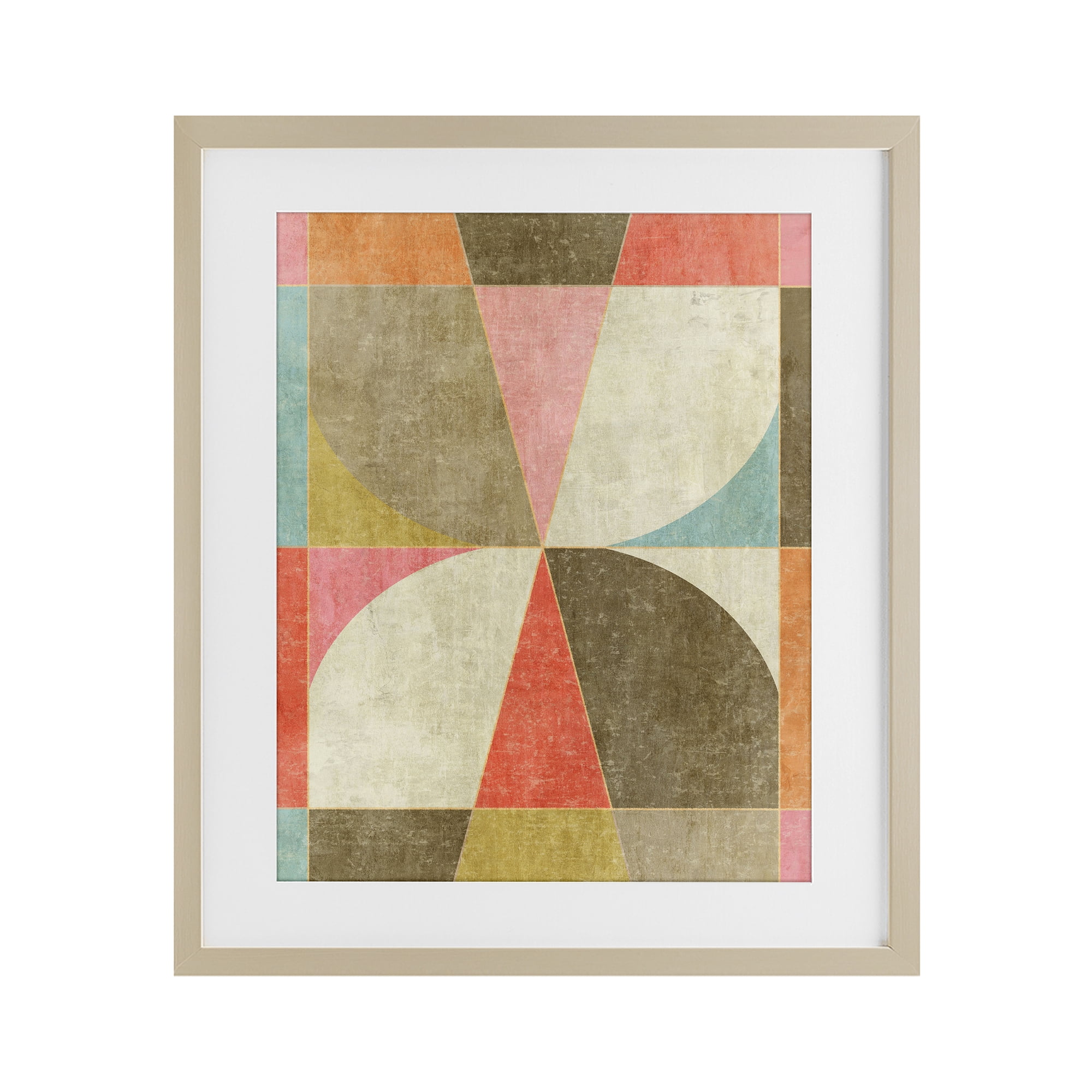 Stupell Industries Pinwheel Symmetric Shapes Birch Framed Print Under ...