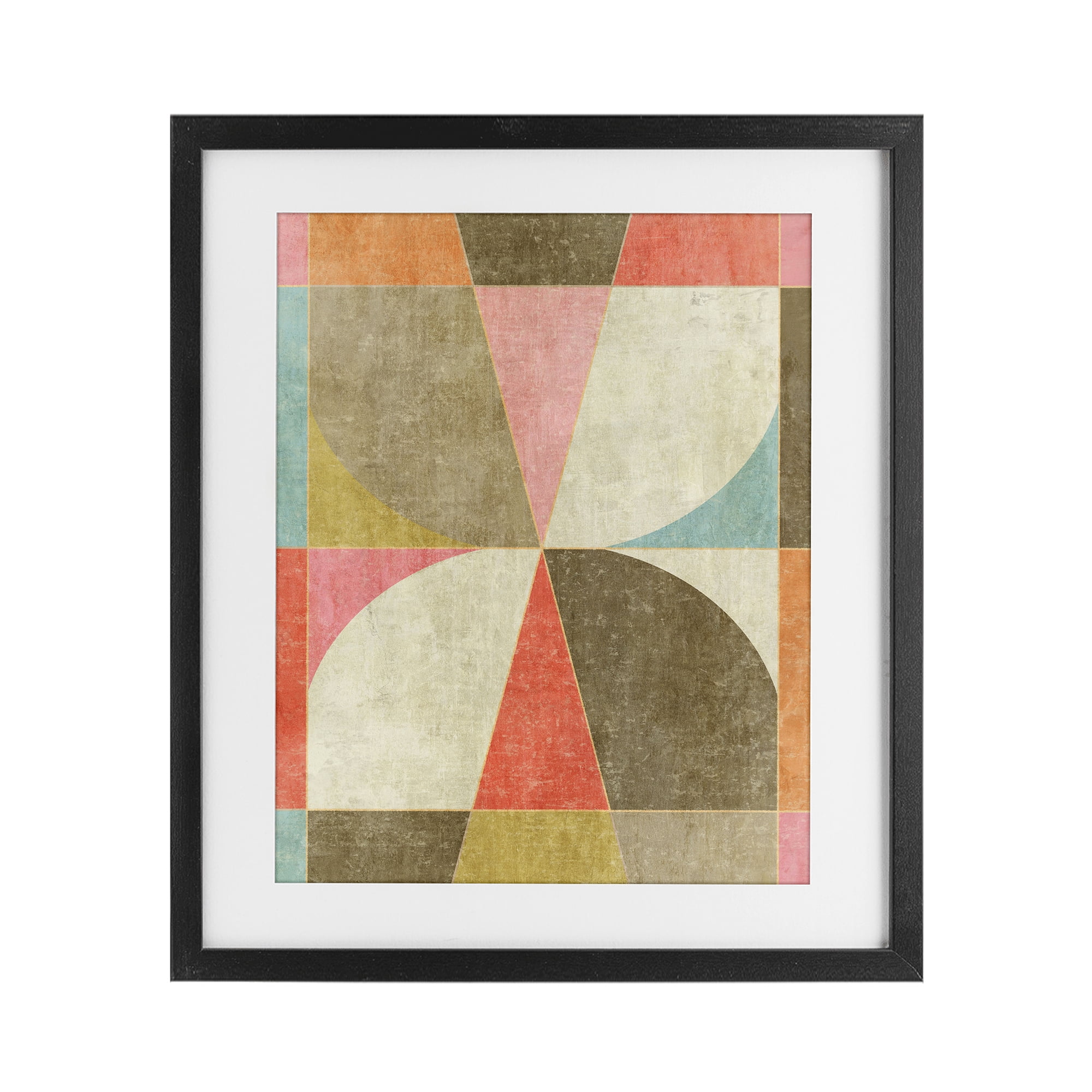 Stupell Industries Pinwheel Symmetric Shapes Black Framed Print Under Glass, design by Suzanne Nicoll