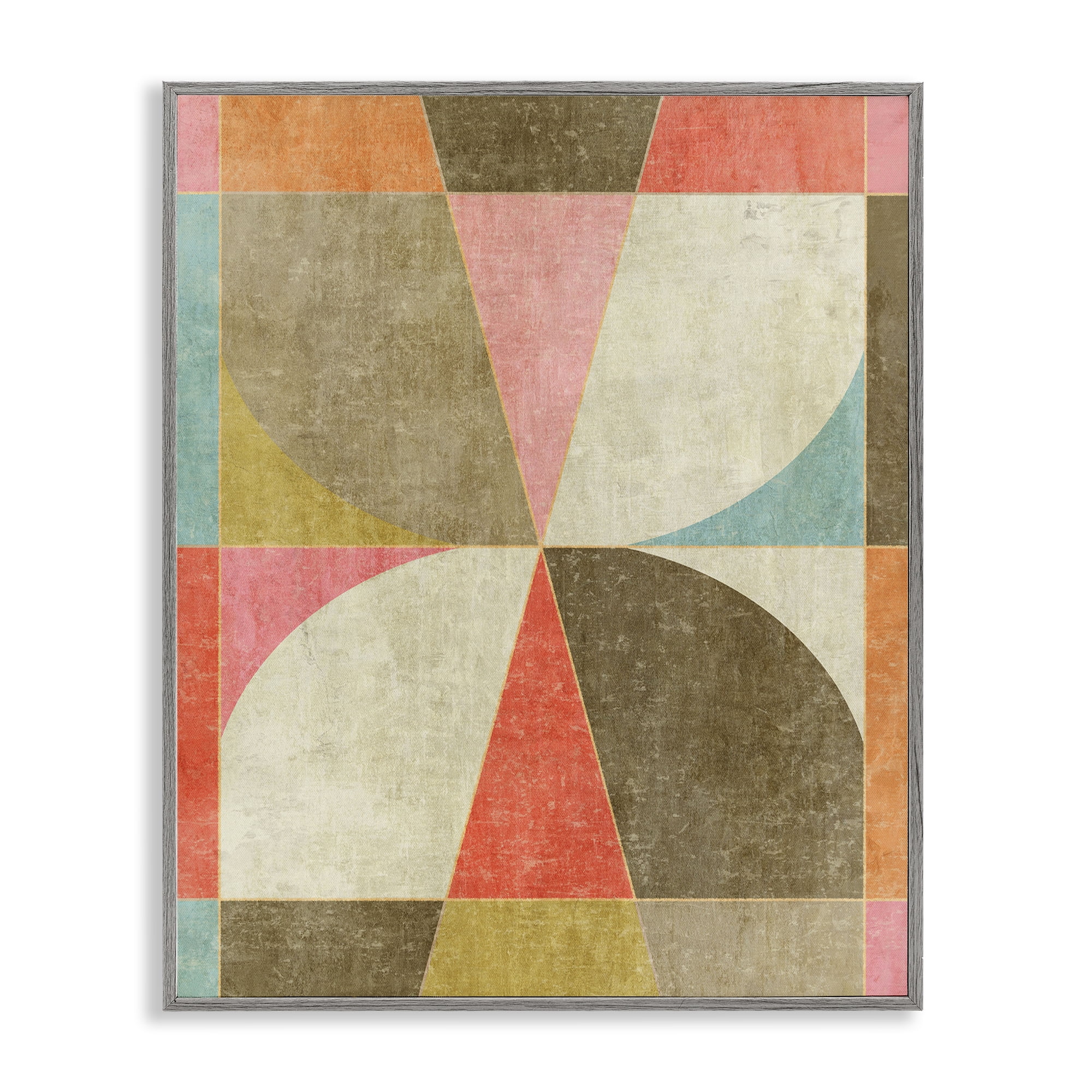Stupell Industries Pinwheel Symmetric Shapes Gray Framed Giclee Art, design by Suzanne Nicoll