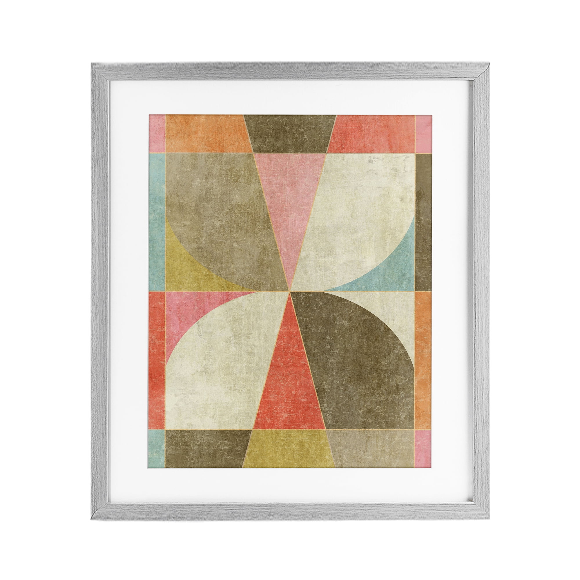 Stupell Industries Pinwheel Symmetric Shapes Gray Framed Print Under Glass, design by Suzanne Nicoll