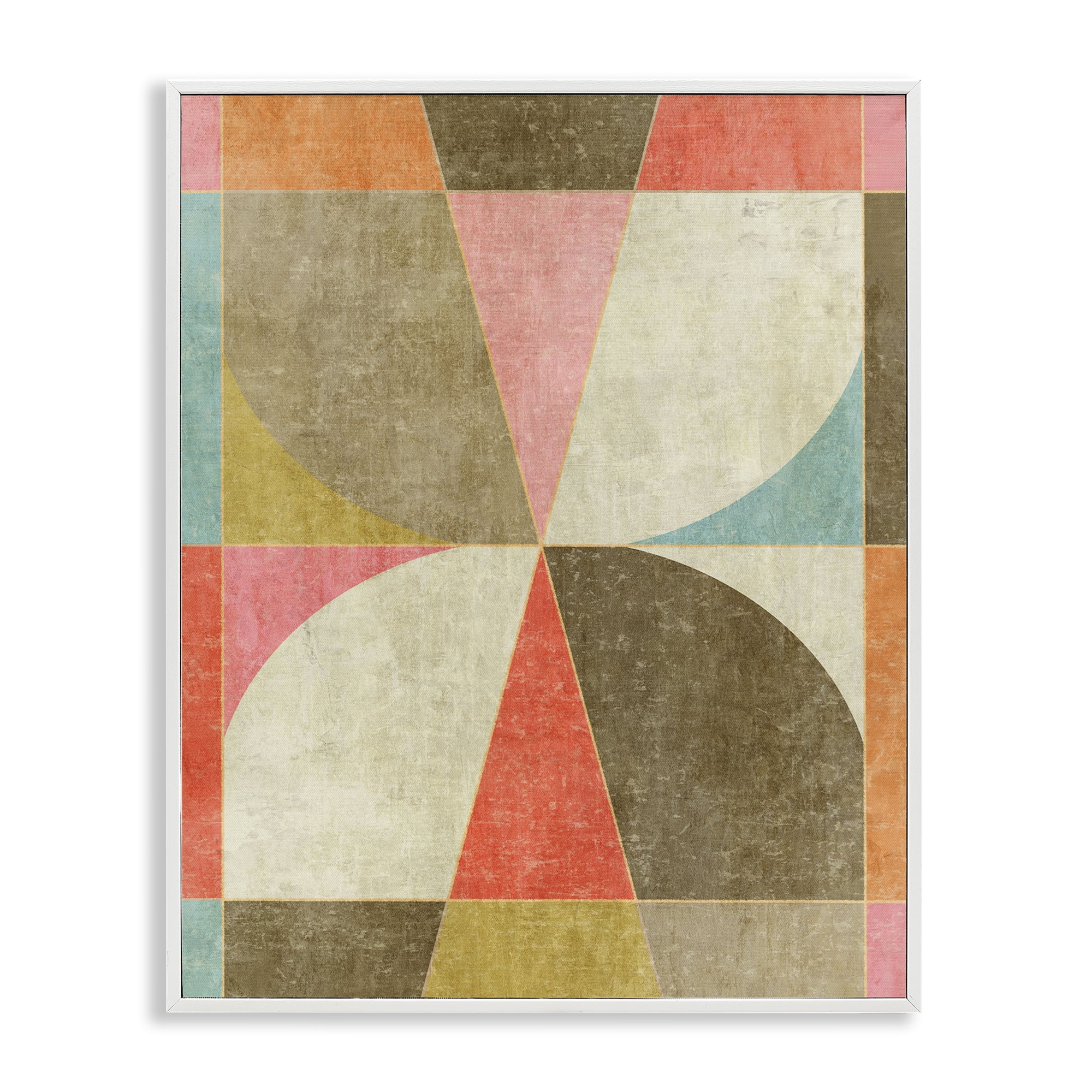 Stupell Industries Pinwheel Symmetric Shapes White Framed Giclee Art, design by Suzanne Nicoll