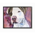 thumbnail image 1 of Stupell Industries Pit Bull Dog Pet Animal Purple Watercolor Painting Framed Giclee Texturized Art by George Dyachenko, 1 of 5