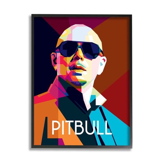 Stupell Industries Pitbull Modern Portrait Bold Shapes Abstract Geometric Shapes, 11 x 14, Design by Birch&Ink