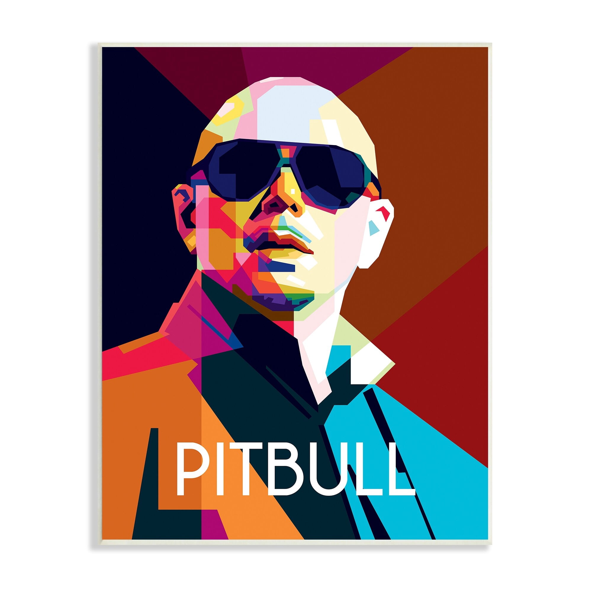 Stupell Industries Pitbull Modern Portrait Bold Shapes Abstract Geometric Shapes, 13 x 19, Design by Birch&Ink