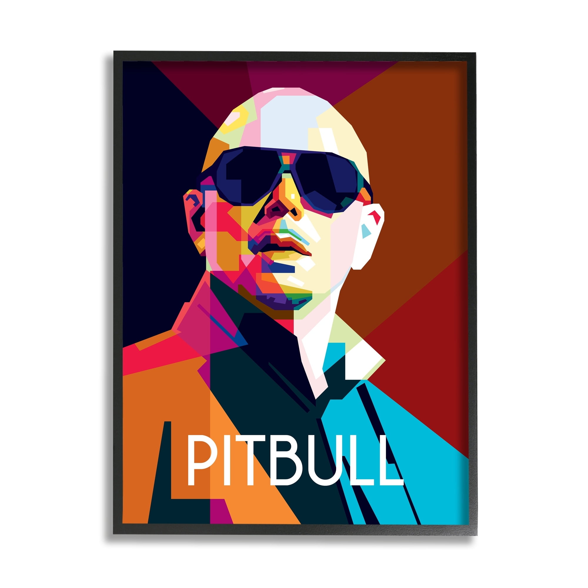 Stupell Industries Pitbull Modern Portrait Bold Shapes Abstract Geometric Shapes, 24 x 30, Design by Birch&Ink
