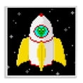 thumbnail image 1 of Stupell Industries Pixel Alien in Space Novelty & Humor Painting White Framed Art Print Wall Art, 17 x 17, 1 of 2