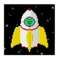 thumbnail image 1 of Stupell Industries Pixel Alien in Space Novelty & Humor Painting Wrapped Canvas Art Print Wall Art, 24 x 24, 1 of 8