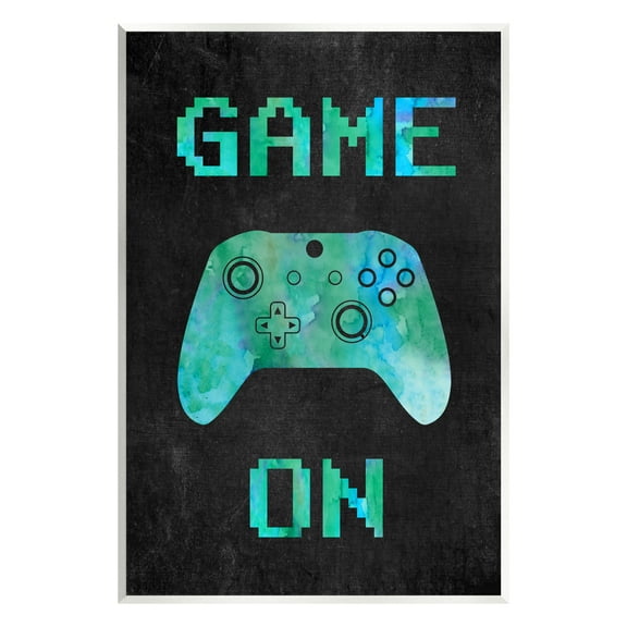 Stupell Industries Pixel Game On Controller Art for Kids Painting Unframed Art Print Wall Art, 10 x 15