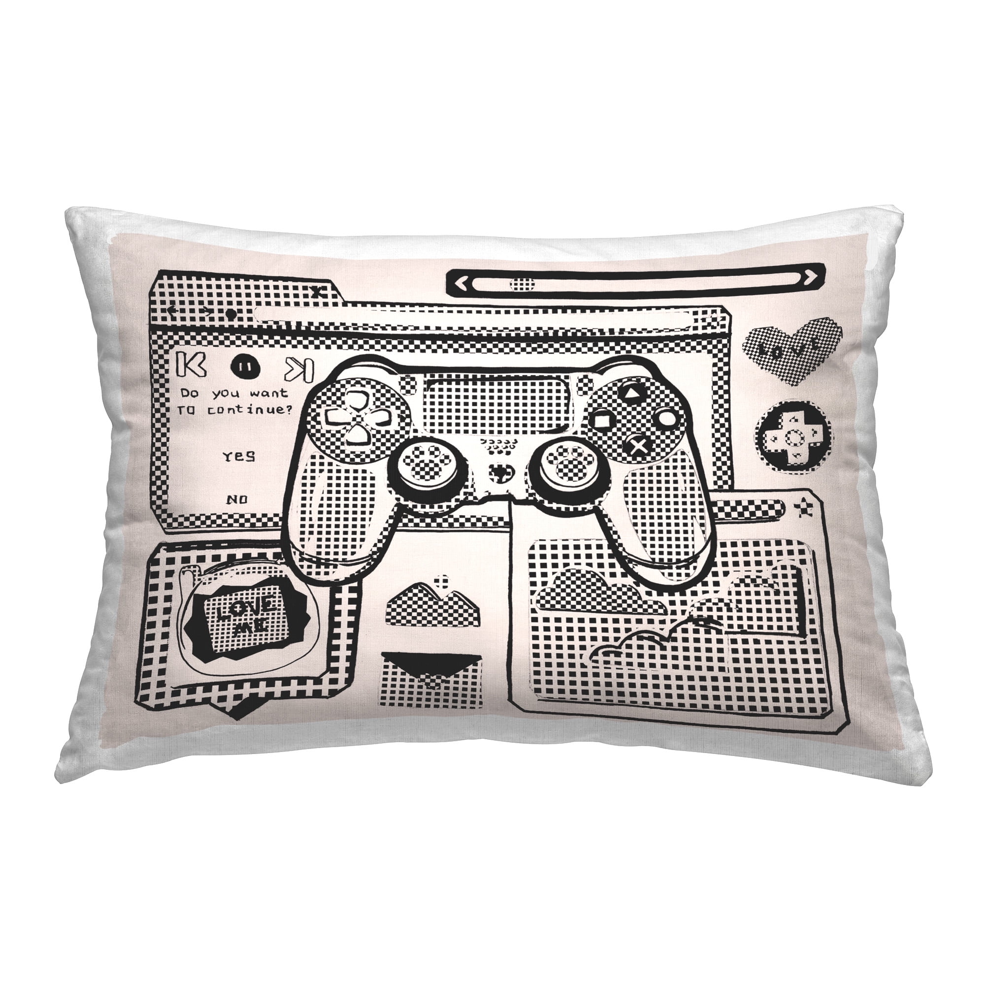 Stupell Industries Pixel Patterned Gamer Decorative Printed Throw Pillow Design by Melissa Wang
