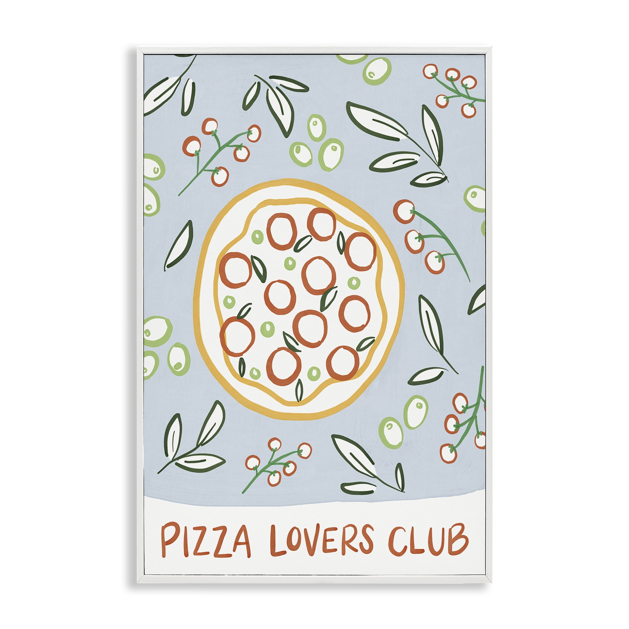 Stupell Industries Pizza Lovers Club White Framed Giclee Art, design by Amanda Houston