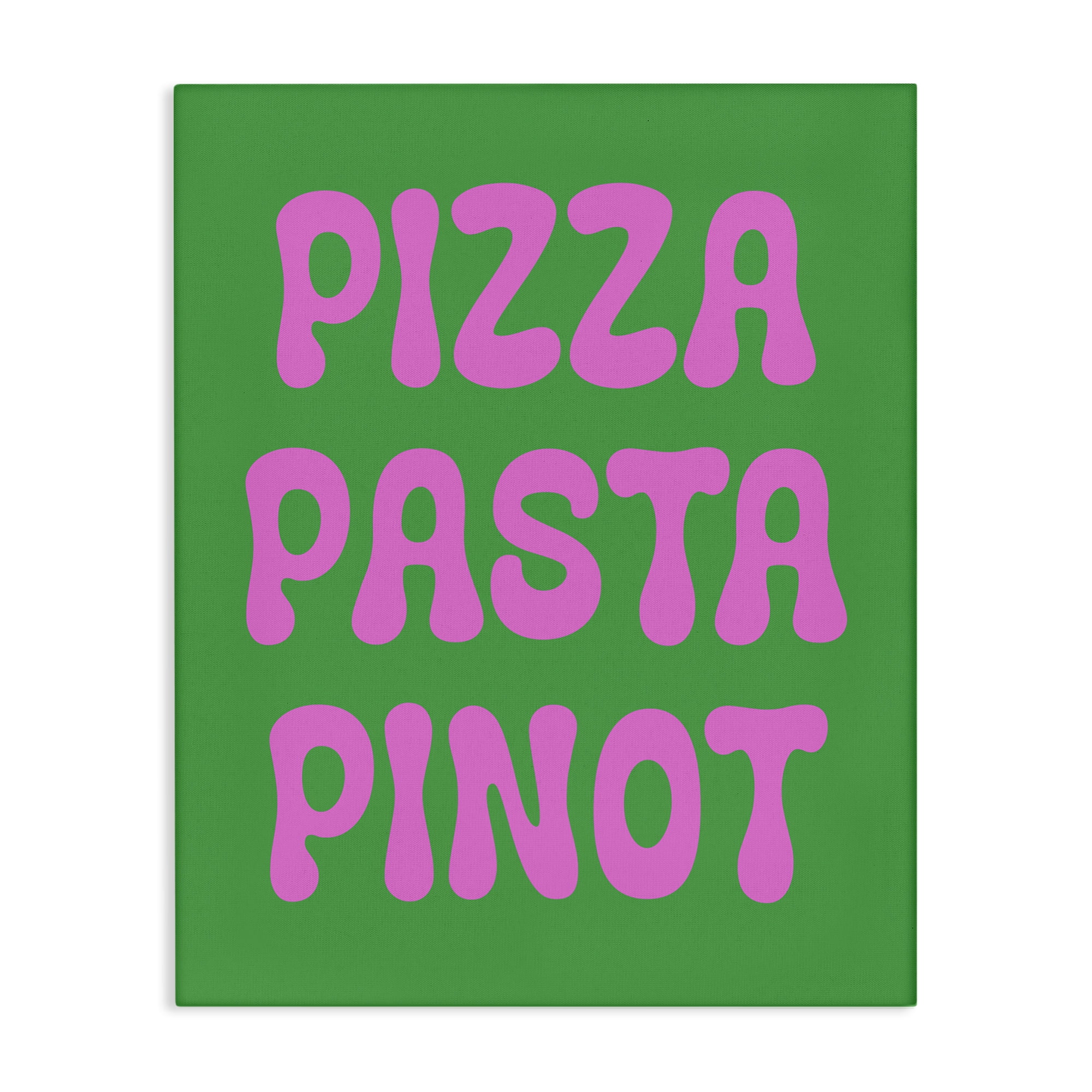 Stupell Industries Pizza Pasta Pinot Food & Beverage Painting Wrapped Canvas Art Print Wall Art, 16 x 20