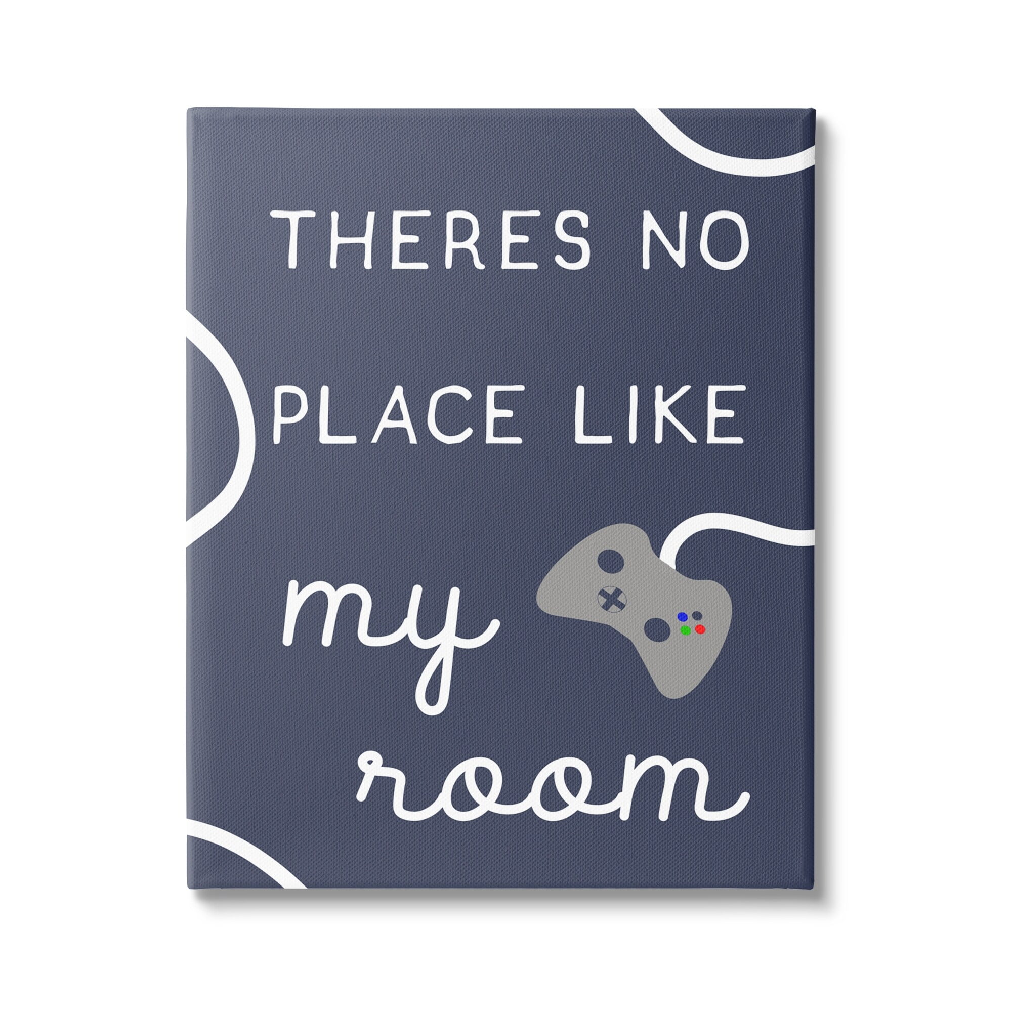 Stupell Industries No Place Like My Room Saying Video Game Theme Kids Painting Gallery-Wrapped Canvas Print Wall Art, 36 x 48, Design by Daphne Polselli