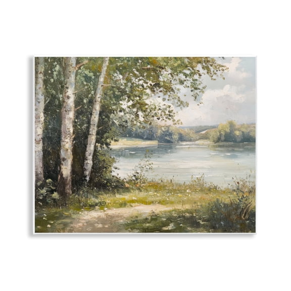 Stupell Industries Place To Relax Lake View Landscape & Nature Painting Unframed Art Print Wall Art, 14 x 11