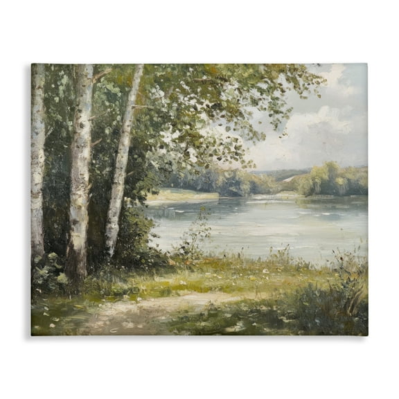 Stupell Industries Place To Relax Lake View Landscape & Nature Painting Wrapped Canvas Canvas Art Print Wall Art, 20 x 16