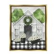 thumbnail image 1 of Stupell Industries Plaid Barn with Floral Wagon Botanical & Floral Painting Gold Floater Framed Canvas Art Print Wall Art, 17 x 21, 1 of 10