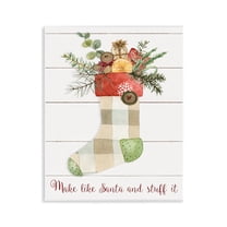 Stupell Industries Plaid Christmas Stocking Holiday Painting Unframed Art Prints Wall Art, 11 x 14
