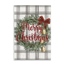 Stupell Industries Plaid Christmas Wreath Holiday Painting Unframed Art Prints Wall Art, 10 x 15