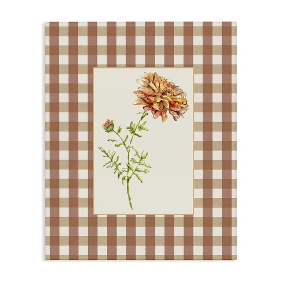 Stupell Industries Farmhouse Plaid Marigold Flower Canvas Art, 36 x 48, by Lisa Wehmeyer