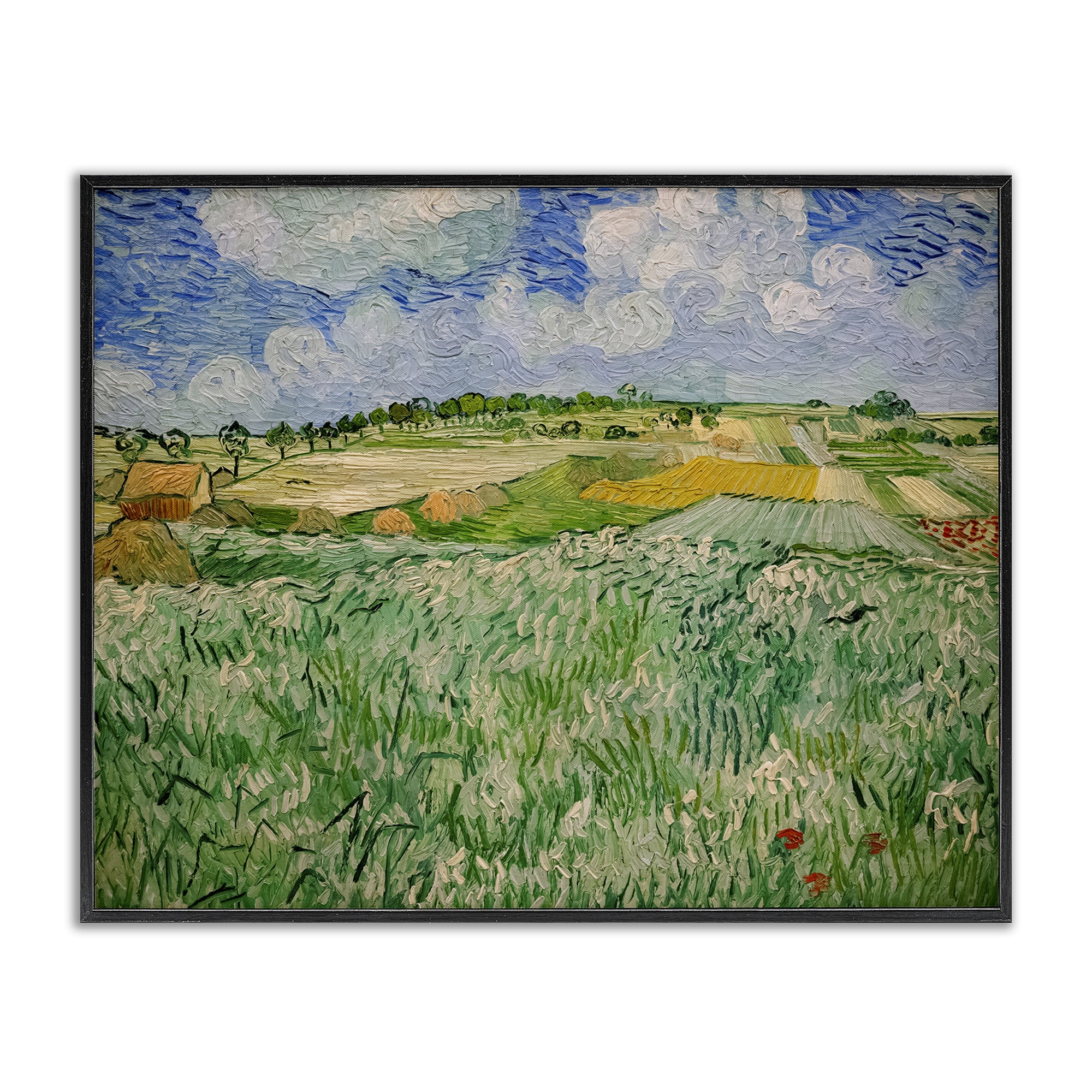 Stupell Industries Plain Near Auvers Painting Black Framed Giclee Art, design by Vincent Van Gogh