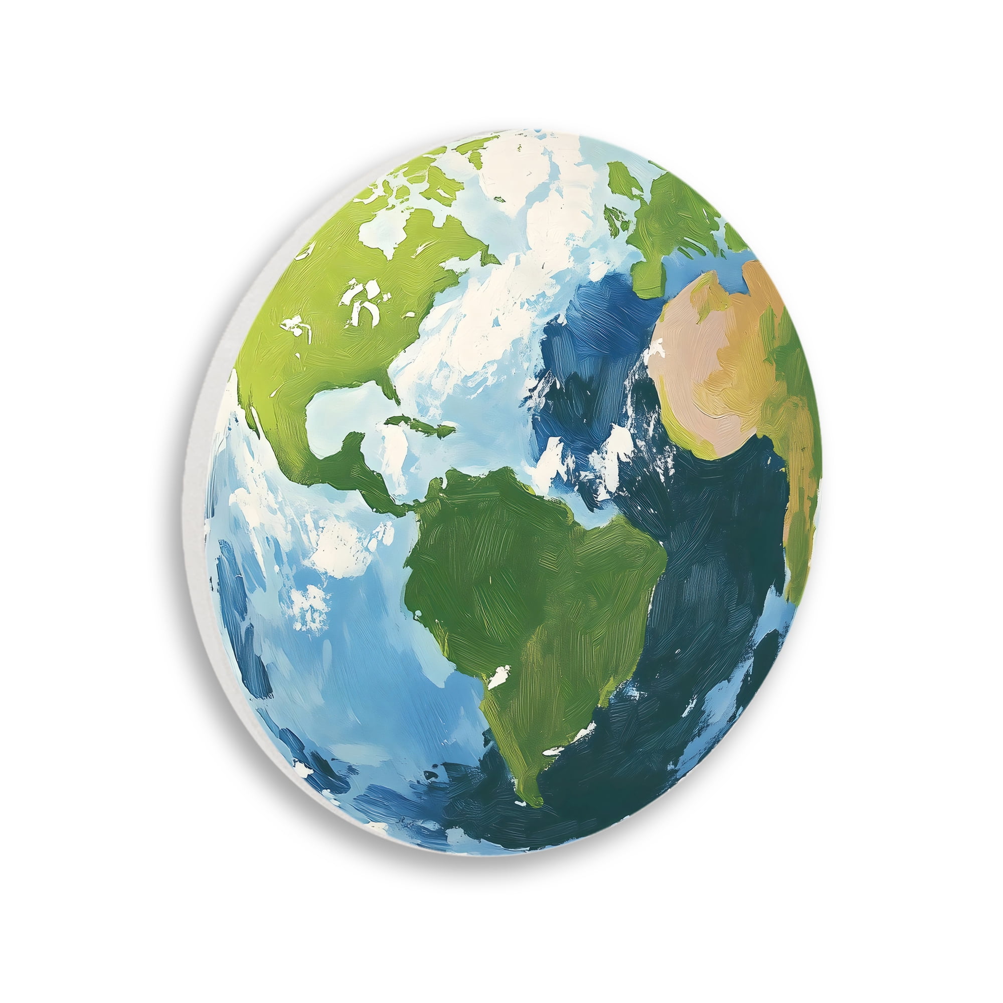 Stupell Industries Planet Earth over Cream Circular Wall Plaque, design by The Prints Vibe