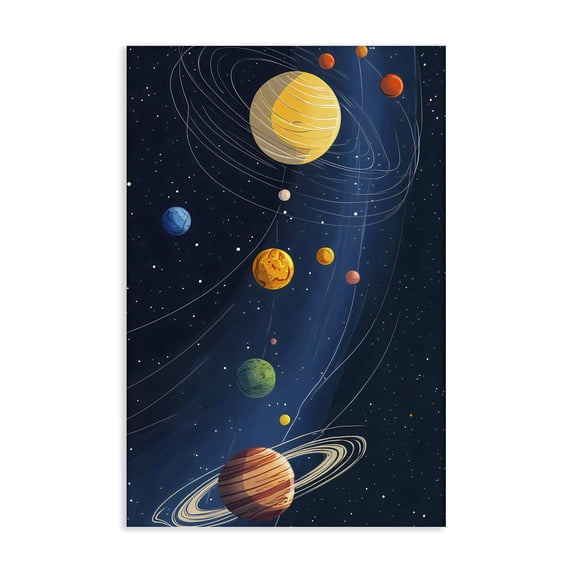 Stupell Industries Contemporary Planets Aligned in Celestial Orbit Canvas Art, 20 x 30, by Creative Studio