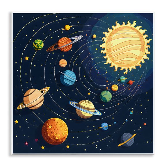Stupell Industries Planets Around The Sun Wall Plaque Art, design by Creative Studio