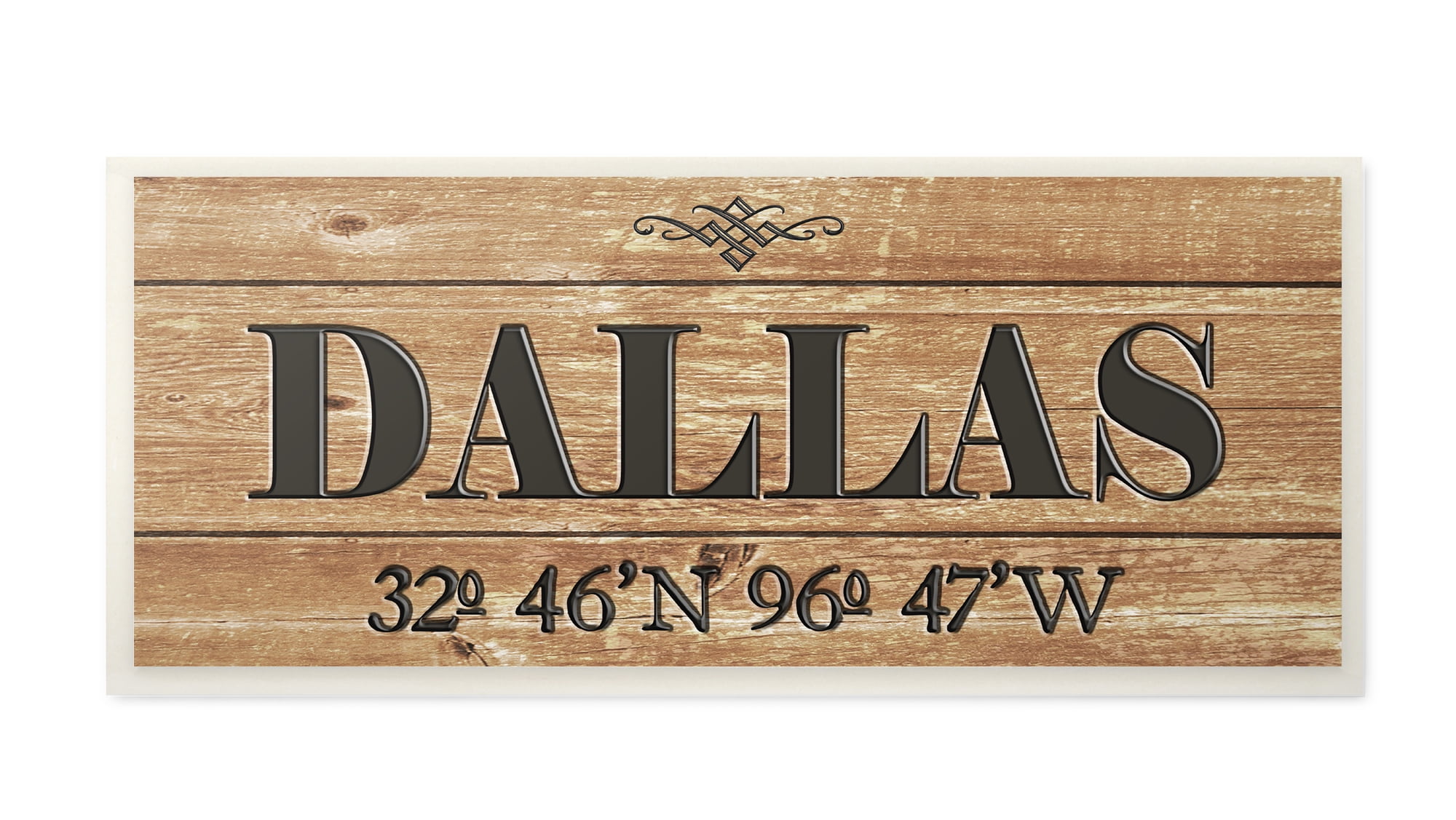 Stupell Industries Plank City Coordinates Dallas Town & City Painting Unframed Art Print Wall Art, 7 x 17