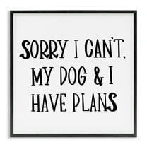 Stupell Industries Plans With Dog Text & Numbers Painting Black Framed Art Print Wall Art, 12 x 12