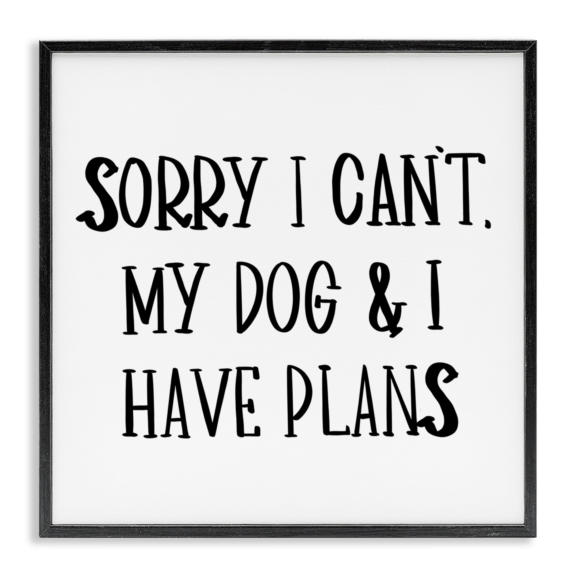 Stupell Industries Plans With Dog Text & Numbers Painting Black Framed Art Print Wall Art, 24 x 24