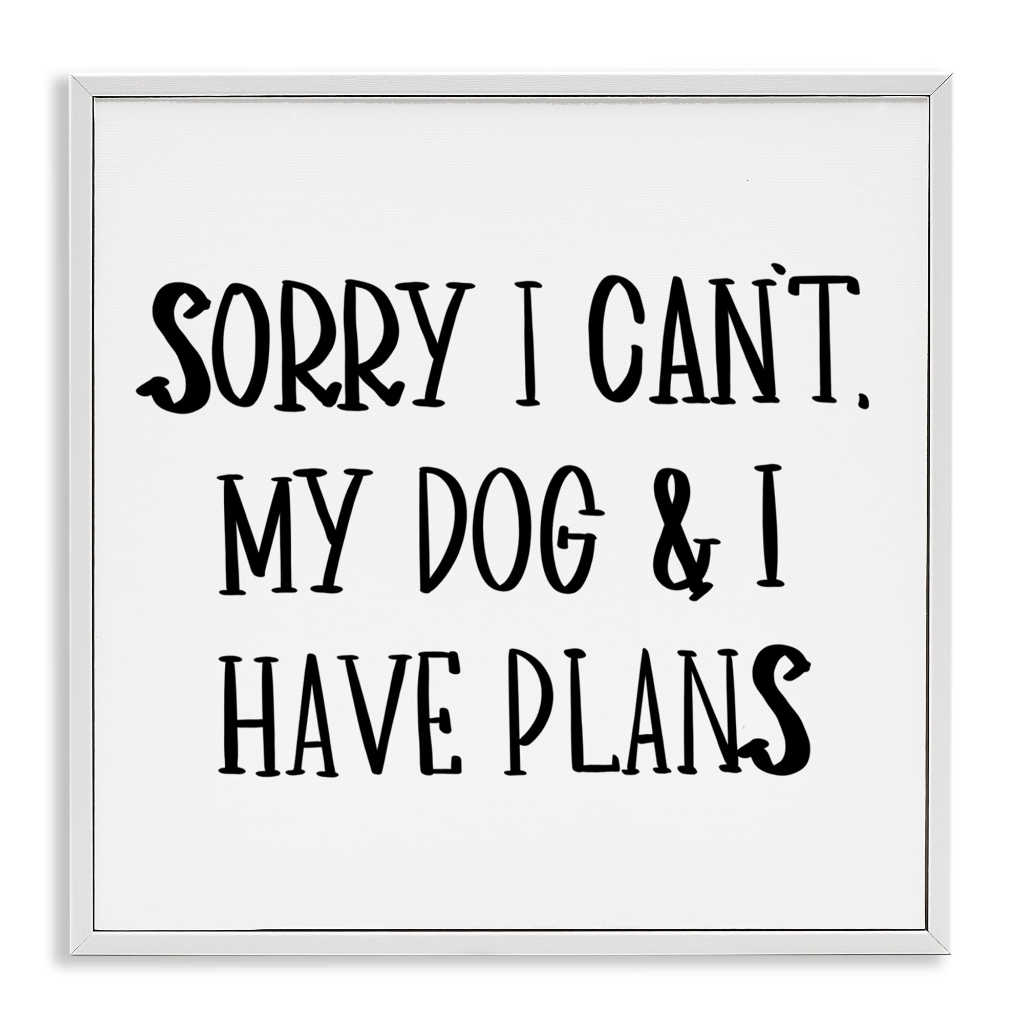 Stupell Industries Plans With Dog Text & Numbers Painting White Framed Art Print Wall Art, 24 x 24