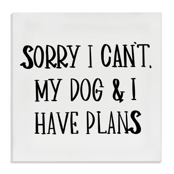 Stupell Industries Plans With Dog Text & Numbers Painting Wrapped Canvas Art Print Wall Art, 17 x 17