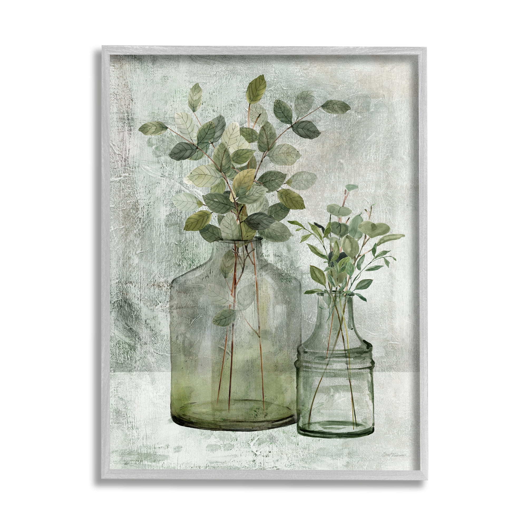 Stupell Industries Plant Botanical Bunches Country Vase Potted Plant Painting, 11 x 14, Design by Carol Robinson